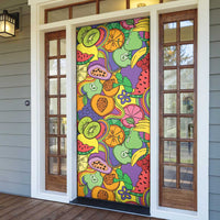 Hawaii Fruits Hippie Style Door Cover Vibrant Colorful