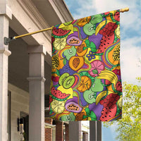 Hawaii Fruits Hippie Style Garden Flag Vibrant Colorful