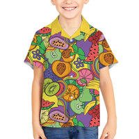 Hawaii Fruits Hippie Style Hawaiian Shirt Vibrant Colorful
