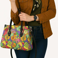Hawaii Fruits Hippie Style Leather Bag Vibrant Colorful