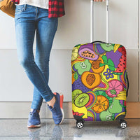 Hawaii Fruits Hippie Style Luggage Cover Vibrant Colorful