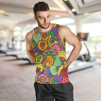 Hawaii Fruits Hippie Style Men Tank Top Vibrant Colorful