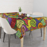 Hawaii Fruits Hippie Style Tablecloth Vibrant Colorful