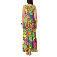 Hawaii Fruits Hippie Style Tank Maxi Dress Vibrant Colorful