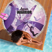 Polynesian Lupus Awareness Beach Blanket Butterfly Hologram Lupus Warrior