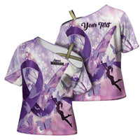 Personalized Polynesian Lupus Awareness Cross Shoulder Shirt Butterfly Hologram Lupus Warrior