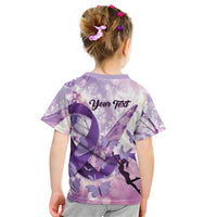 Personalized Polynesian Lupus Awareness Kid T Shirt Butterfly Hologram Lupus Warrior