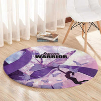 Polynesian Lupus Awareness Round Carpet Butterfly Hologram Lupus Warrior