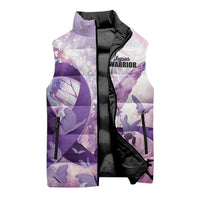 Personalized Polynesian Lupus Awareness Sleeveless Puffer Jacket Butterfly Hologram Lupus Warrior