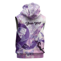 Personalized Polynesian Lupus Awareness Sleeveless Zip Hoodie Butterfly Hologram Lupus Warrior