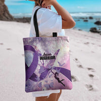 Polynesian Lupus Awareness Tote Bag Butterfly Hologram Lupus Warrior