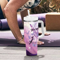 Personalized Polynesian Lupus Awareness Tumbler With Handle Butterfly Hologram Lupus Warrior