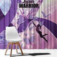 Polynesian Lupus Awareness Window Curtain Butterfly Hologram Lupus Warrior