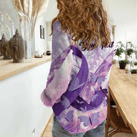 Personalized Polynesian Lupus Awareness Women Casual Shirt Butterfly Hologram Lupus Warrior