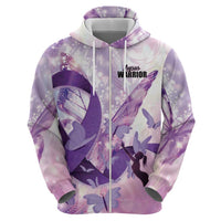 Personalized Polynesian Lupus Awareness Zip Hoodie Butterfly Hologram Lupus Warrior