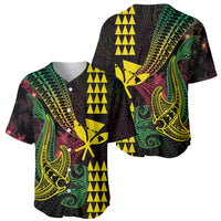 Hawaii Kakau Hammerhead Shark Baseball Jersey Neon Plumeria Pattern LT01 - Polynesian Pride