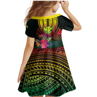 Hawaii Kanaka Maoli Flag Day Family Matching Mermaid Dress and Hawaiian Shirt Tropical Flowers
