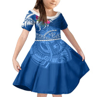 Kosrae Constitution Day Family Matching Mermaid Dress and Hawaiian Shirt Kusaie Special Style LT01 Daughter's Dress Blue - Polynesian Pride