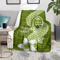 Hafa Adai Guam Blanket Polynesian Olive Green Blue Pattern LT01 - Polynesian Pride