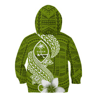 Hafa Adai Guam Kid Hoodie Polynesian Olive Green Blue Pattern LT01 - Polynesian Pride