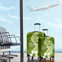 Hafa Adai Guam Luggage Cover Polynesian Olive Green Blue Pattern LT01 - Polynesian Pride