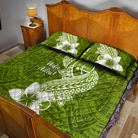 Hafa Adai Guam Quilt Bed Set Polynesian Olive Green Blue Pattern LT01 - Polynesian Pride