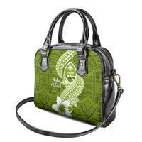 Hafa Adai Guam Shoulder Handbag Polynesian Olive Green Blue Pattern LT01 - Polynesian Pride