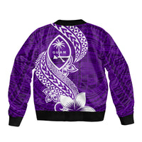 Hafa Adai Guam Bomber Jacket Polynesian Floral Purple Pattern LT01 - Polynesian Pride