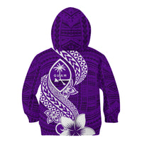 Hafa Adai Guam Kid Hoodie Polynesian Floral Purple Pattern LT01 - Polynesian Pride