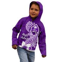 Hafa Adai Guam Kid Hoodie Polynesian Floral Purple Pattern LT01 - Polynesian Pride