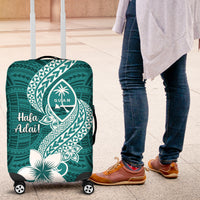 Hafa Adai Guam Luggage Cover Polynesian Floral Teal Pattern LT01 Teal - Polynesian Pride