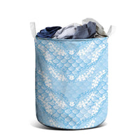 Baby Blue Mermaid Puakenikeni Maile Lei Laundry Basket