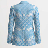 Baby Blue Mermaid Puakenikeni Maile Lei Blazer