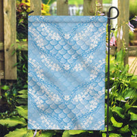 Baby Blue Mermaid Puakenikeni Maile Lei Garden Flag LT01 Garden Flag Blue - Polynesian Pride