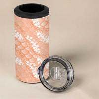 Apricot Mermaid Puakenikeni Maile Lei 4 in 1 Can Cooler Tumbler