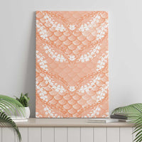 Apricot Mermaid Puakenikeni Maile Lei Canvas Wall Art LT01 - Polynesian Pride