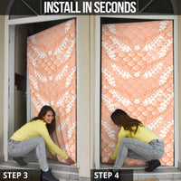 Apricot Mermaid Puakenikeni Maile Lei Door Cover