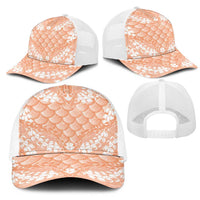 Apricot Mermaid Puakenikeni Maile Lei Mesh Trucker Cap
