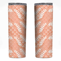 Apricot Mermaid Puakenikeni Maile Lei Skinny Tumbler