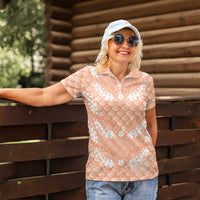 Apricot Mermaid Puakenikeni Maile Lei Women Polo Shirt