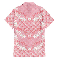 Soft Pink Mermaid Puakenikeni Maile Lei Family Matching Mermaid Dress and Hawaiian Shirt LT01 - Polynesian Pride