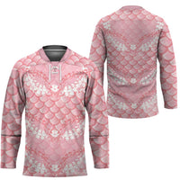 Soft Pink Mermaid Puakenikeni Maile Lei Hockey Jersey