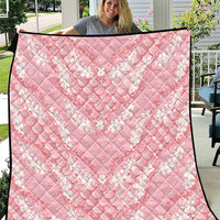 Soft Pink Mermaid Puakenikeni Maile Lei Quilt