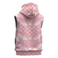 Soft Pink Mermaid Puakenikeni Maile Lei Sleeveless Hoodie LT01 - Polynesian Pride