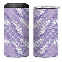 Lilac Mermaid Puakenikeni Maile Lei 4 in 1 Can Cooler Tumbler