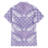 Lilac Mermaid Puakenikeni Maile Lei Family Matching Puletasi and Hawaiian Shirt LT01 - Polynesian Pride