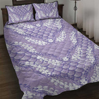 Lilac Mermaid Puakenikeni Maile Lei Quilt Bed Set
