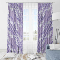Lilac Mermaid Puakenikeni Maile Lei Window Curtain