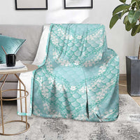 Light Turquoise Mermaid Puakenikeni Maile Lei Blanket