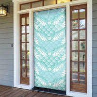 Light Turquoise Mermaid Puakenikeni Maile Lei Door Cover